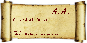Altschul Anna névjegykártya