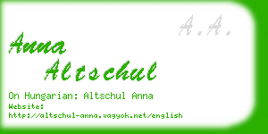 anna altschul business card